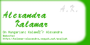 alexandra kalamar business card